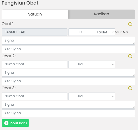 Meja Dokter Obat Satuan