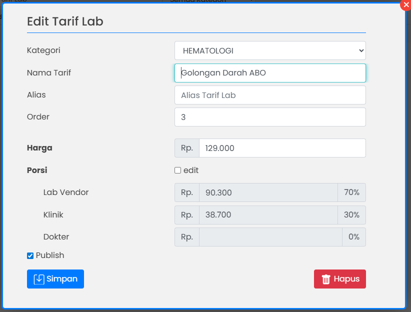 Edit Layanan Laboratorium