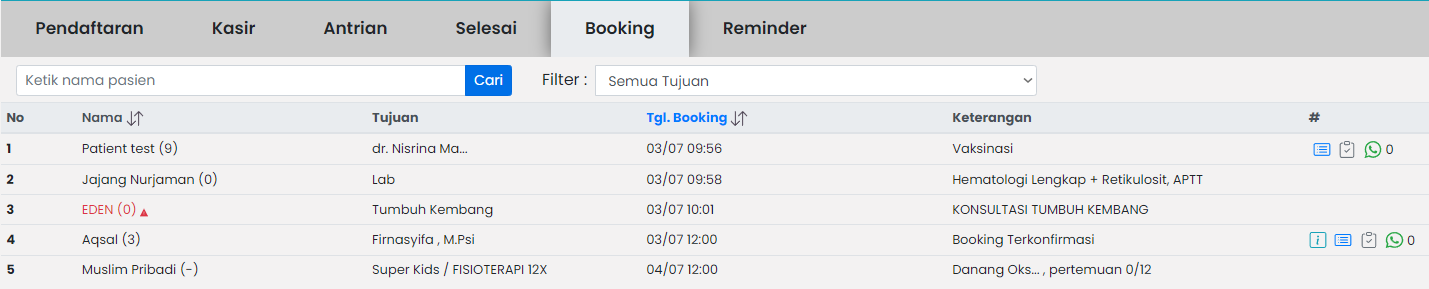 Tab Booking